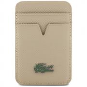 Portofel magnetic Lacoste Petit Pique, Compatibil MagSafe, Taupe