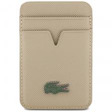 Portofel magnetic Lacoste Petit Pique, Compatibil MagSafe, Taupe