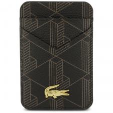 Portofel magnetic Lacoste PVC Blend, Compatibil MagSafe, Maro