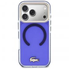 Carcasa Lacoste Shockproof Transparent Frosted Gold Logo cu MagSafe compatibila cu iPhone 17 Pro, Marine