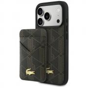 Husa Lacoste PVC Blend cu MagSafe si Portofel Magnetic compatibila cu iPhone 17 Pro, Maro