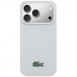 Husa Lacoste Petit Pique Lacquer Logo cu MagSafe compatibila cu iPhone 17 Pro, Light Grey 2 - lerato.ro