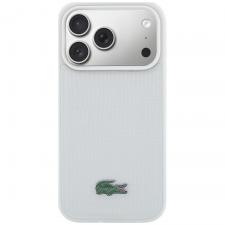 Husa Lacoste Petit Pique Lacquer Logo cu MagSafe compatibila cu iPhone 17 Pro, Light Grey