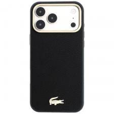 Husa Lacoste Champs Elysees Embossed cu MagSafe compatibila cu iPhone 18 Pro Max / 17 Pro Max, Negru