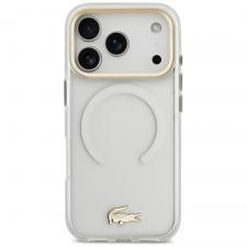 Husa Lacoste IML Shockproof Gold Logo cu MagSafe compatibila cu iPhone 18 Pro / 17 Pro, Transparent