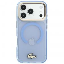 Husa Lacoste IML Shockproof Gold Logo cu MagSafe compatibila cu iPhone 18 Pro / 17 Pro, Albastru