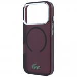 Husa Lacoste IML Frosted Laquer Logo cu MagSafe compatibila cu iPhone 18 Pro Max / 17 Pro Max, Burgundy 7 - lerato.ro