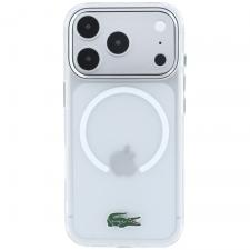 Huse si carcase iPhone 18 Pro Max, Husa Lacoste IML Frosted Laquer Logo cu MagSafe compatibila cu iPhone 18 Pro Max / 17 Pro Max, Transparent, lerato.ro