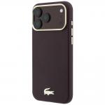 Husa Lacoste Champs Elysees Embossed cu MagSafe compatibila cu iPhone 18 Pro / 17 Pro, Burgundy 3 - lerato.ro