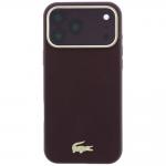 Husa Lacoste Champs Elysees Embossed cu MagSafe compatibila cu iPhone 18 Pro / 17 Pro, Burgundy 2 - lerato.ro