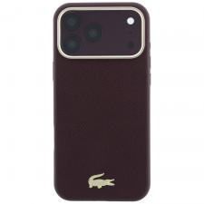 Huse si carcase iPhone 18 Pro, Husa Lacoste Champs Elysees Embossed cu MagSafe compatibila cu iPhone 18 Pro / 17 Pro, Burgundy, lerato.ro