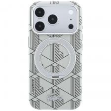 Huse si carcase iPhone 18 Pro Max, Husa Lacoste Blend cu MagSafe si Ring Stand compatibila cu iPhone 18 Pro Max / 17 Pro Max, Gri, lerato.ro