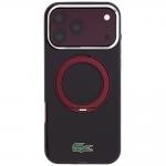 Husa Lacoste IML Glossy Finish Ring Stand cu MagSafe compatibila cu iPhone 18 Pro Max / 17 Pro Max, Burgundy 2 - lerato.ro
