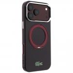 Husa Lacoste IML Glossy Finish Ring Stand cu MagSafe compatibila cu iPhone 18 Pro Max / 17 Pro Max, Burgundy 5 - lerato.ro