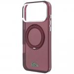 Husa Lacoste IML Glossy Finish Ring Stand cu MagSafe compatibila cu iPhone 18 Pro Max / 17 Pro Max, Burgundy 7 - lerato.ro