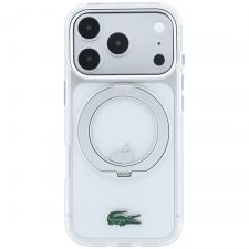 Huse si carcase iPhone 18 Pro Max, Husa Lacoste IML Glossy Finish Ring Stand cu MagSafe compatibila cu iPhone 18 Pro Max / 17 Pro Max, Transparent, lerato.ro