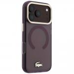Husa Lacoste IML Shockproof Gold Logo cu MagSafe compatibila cu iPhone 18 Pro / 17 Pro, Burgundy 5 - lerato.ro