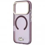 Husa Lacoste IML Shockproof Gold Logo cu MagSafe compatibila cu iPhone 18 Pro / 17 Pro, Burgundy 7 - lerato.ro