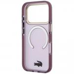 Husa Lacoste IML Shockproof Gold Logo cu MagSafe compatibila cu iPhone 18 Pro / 17 Pro, Burgundy 8 - lerato.ro