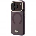 Husa Lacoste IML Shockproof Gold Logo cu MagSafe compatibila cu iPhone 18 Pro Max / 17 Pro Max, Burgundy 3 - lerato.ro