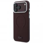 Husa Lacoste Petit Pique Embossed cu MagSafe compatibila cu iPhone 18 Pro Max / 17 Pro Max, Burgundy 3 - lerato.ro