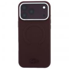 Huse si carcase iPhone 17 Pro Max, Husa Lacoste Petit Pique Embossed cu MagSafe compatibila cu iPhone 18 Pro Max / 17 Pro Max, Burgundy, lerato.ro