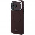 Husa Lacoste Petit Pique Embossed cu MagSafe compatibila cu iPhone 18 Pro / 17 Pro, Burgundy 3 - lerato.ro