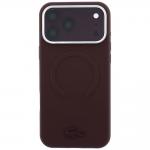 Husa Lacoste Petit Pique Embossed cu MagSafe compatibila cu iPhone 18 Pro / 17 Pro, Burgundy 2 - lerato.ro