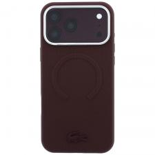 Huse si carcase iPhone 17 Pro, Husa Lacoste Petit Pique Embossed cu MagSafe compatibila cu iPhone 18 Pro / 17 Pro, Burgundy, lerato.ro
