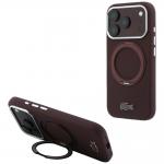 Husa Lacoste Petit Pique Ring Stand cu MagSafe compatibila cu iPhone 18 Pro / 17 Pro, Burgundy 4 - lerato.ro
