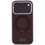 Husa Lacoste Petit Pique Ring Stand cu MagSafe compatibila cu iPhone 18 Pro / 17 Pro, Burgundy 2 - lerato.ro