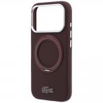 Husa Lacoste Petit Pique Ring Stand cu MagSafe compatibila cu iPhone 18 Pro / 17 Pro, Burgundy 7 - lerato.ro