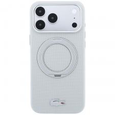 Huse si carcase iPhone 17 Pro, Husa Lacoste Petit Pique Ring Stand cu MagSafe compatibila cu iPhone 18 Pro / 17 Pro, Gri, lerato.ro