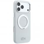 Husa Lacoste Petit Pique Ring Stand cu MagSafe compatibila cu iPhone 18 Pro / 17 Pro, Gri 5 - lerato.ro