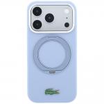 Husa Lacoste Silicone Ring Stand cu MagSafe compatibila cu iPhone 18 Pro Max / 17 Pro Max, Light Blue 2 - lerato.ro