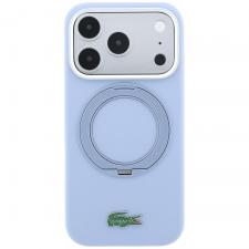 Husa Lacoste Silicone Ring Stand cu MagSafe compatibila cu iPhone 18 Pro Max / 17 Pro Max, Light Blue