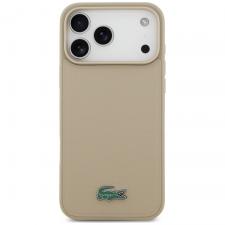 Husa Lacoste Petit Pique Lacquer Logo cu MagSafe compatibila cu iPhone 18 Pro / 17 Pro, Taupe