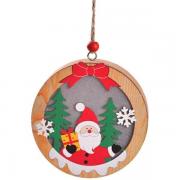 Lampa de Craciun Beline, Mos Craciun, Lemn, Forma Rotunda, Graphics