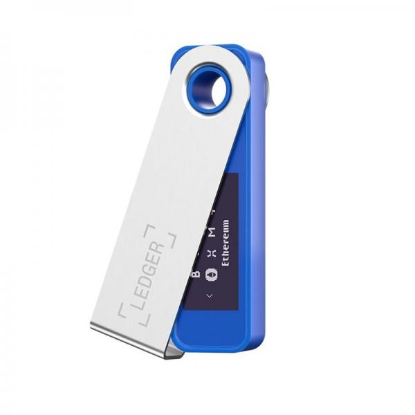Portofel electronic Ledger Nano S Plus, pentru monede virtuale Bitcoin, Ethereum, Dash, ZCash si altele, Albastru 1 - lerato.ro