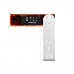 Portofel electronic Ledger Nano X Crypto, pentru monede virtuale Bitcoin, Ethereum, Dash, ZCash si altele, Blazing Orange