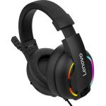 Casti gaming Lenovo HU75, Cu fir, 2x Jack 3.5 mm / USB, RGB, Lungime cablu 2.2m, Negru 6 - lerato.ro