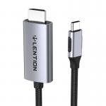 Cablu video Lention CU707, USB-C tata - HDMI tata, 4K, 60Hz, 1Gbps, 3m, Gri 2 - lerato.ro