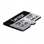 Set 2 carduri de memorie Lexar High-Performance Silver Plus, microSDXC, 64GB, clasa 10 / U3 / A2, Citire 205 MB/s, Scriere 100 MB/s, Adaptor SD inclus, Negru 7 - lerato.ro