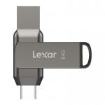 Memorie USB Lexar JumpDrive Dual Drive D400, 64GB, Viteza 130 MB/s, USB-C / USB-A, Gri 2 - lerato.ro