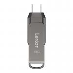 Memorie USB Lexar JumpDrive Dual Drive D400, 64GB, Viteza 130 MB/s, USB-C / USB-A, Gri 4 - lerato.ro