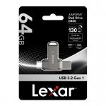 Memorie USB Lexar JumpDrive Dual Drive D400, 64GB, Viteza 130 MB/s, USB-C / USB-A, Gri 10 - lerato.ro