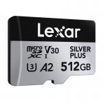 Card de memorie Lexar Professional SILVER PLUS, microSDXC, 512GB, clasa 10, Citire 205 MB/s, Scriere 150 MB/s, Adaptor SD inclus, Negru 4 - lerato.ro