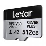 Card de memorie Lexar Professional SILVER PLUS, microSDXC, 512GB, clasa 10, Citire 205 MB/s, Scriere 150 MB/s, Adaptor SD inclus, Negru 5 - lerato.ro