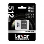 Card de memorie Lexar Professional SILVER PLUS, microSDXC, 512GB, clasa 10, Citire 205 MB/s, Scriere 150 MB/s, Adaptor SD inclus, Negru 7 - lerato.ro
