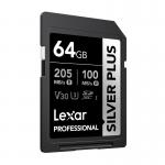 Card de memorie Lexar Professional SILVER PLUS SDXC, SD, 64GB, clasa U3, Citire 205 MB/s, Scriere 100 MB/s, Negru 3 - lerato.ro